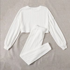 Knit Top and Full Length Pant Set